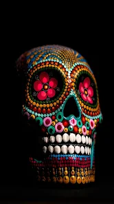 colorful sugar skull wallpaper