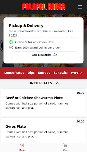 Android application Falafel House screenshort