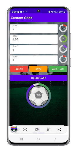 Odds Calculator - Payback rate Screen 3