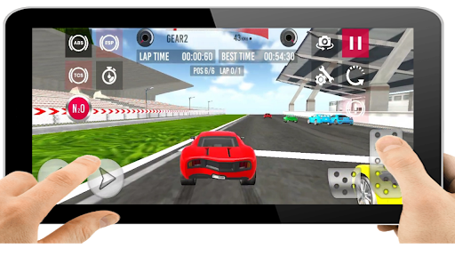 Real car action with slow motion in new york city