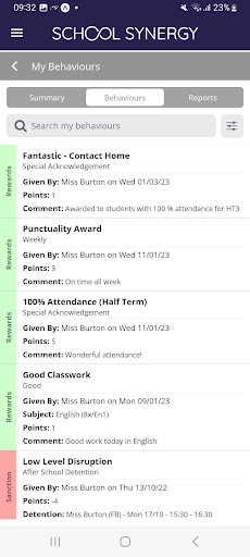 Synergy Student Screen 2