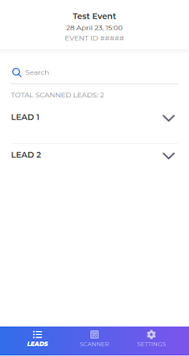 Android application Lead Retrieval - Ticketbutler screenshort