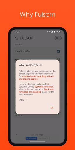Android application Fulscrn screenshort