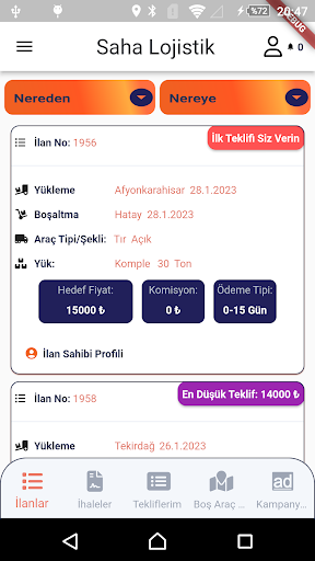 Saha Lojistik Screen 3