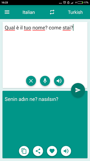 Italian-Turkish Translator Screen 2
