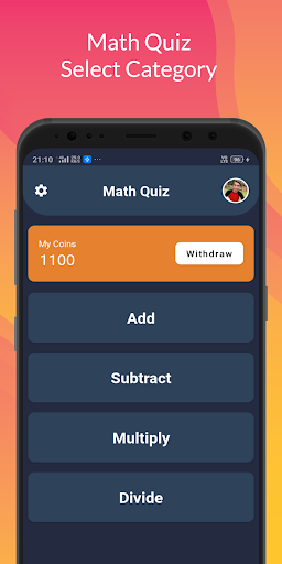 Math quiz earn money Screen 2