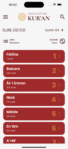 Android application Hayat Kitabı Kur'an screenshort