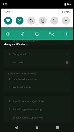 Quick Volume Control in notification bar
