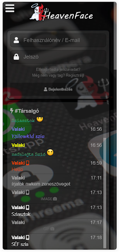 Android application HeavenFace ChatApp screenshort