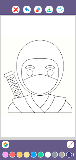 Android application Ninja Coloring Pages screenshort