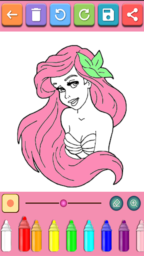 Android application Cute Princess Coloring Pages screenshort