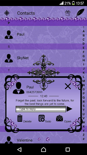 Purple Gothic Cross Go SMS The Screen 2