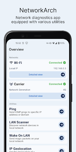 Android application NetworkArch screenshort