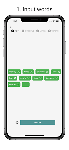 Android application Word Game Maker screenshort