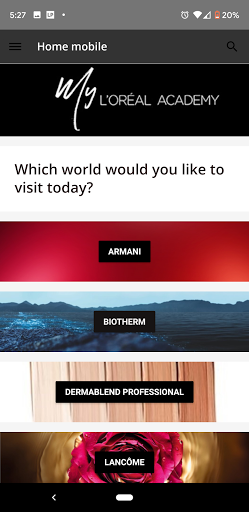 My LOréal Academy Screen 2