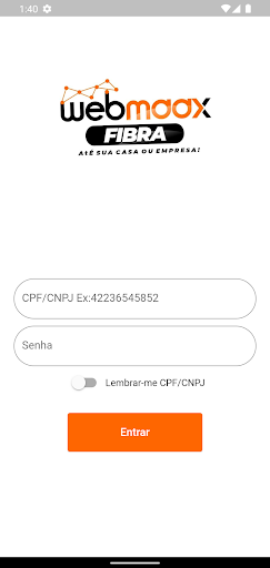 Android application Webmaax Fibra screenshort
