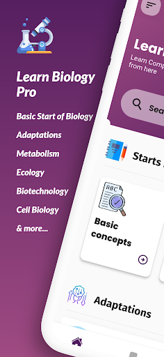 Android application Learn Biology Pro screenshort
