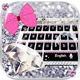Pink Bow Silver Diamond Keyboard Theme icon