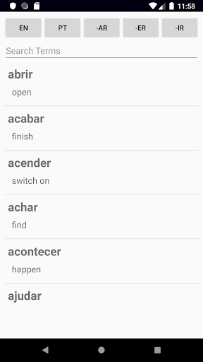 Portuguese Verb Blitz Pro Screen 2