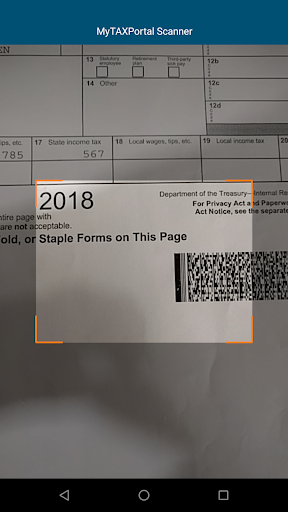 MyTAXPortal Scanner Screen 3
