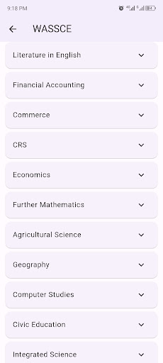 WAEC Past Questions (PASSCO) Screen 2