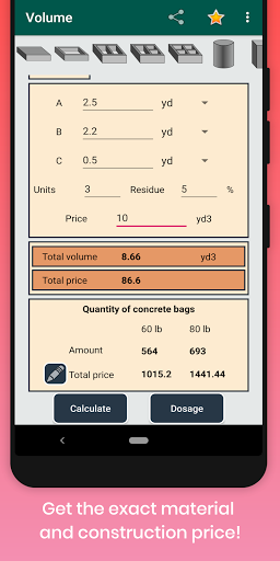 Cement Concrete Calculator ft Screen 3