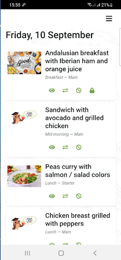 Android application i-Diet Stance4Health screenshort