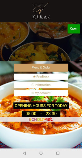 Android application Viraj Restaurant screenshort