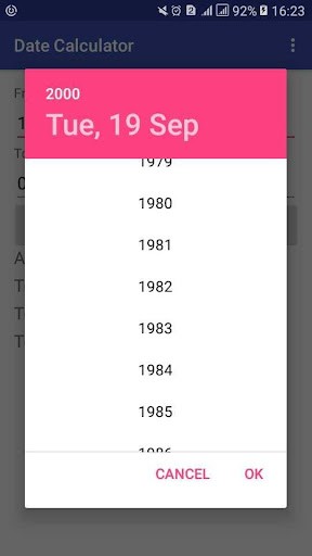 Date Calculator : Age Day Week Screen 2