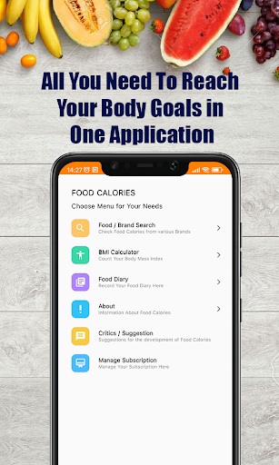 Android application Food Calories screenshort