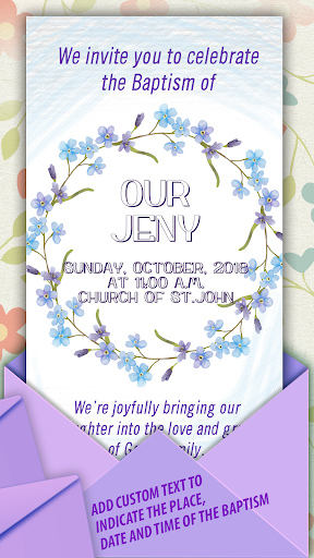Android application Baptism Invitations Cards screenshort