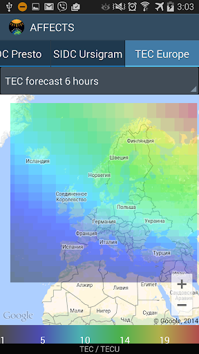 Android application Affects Forecasts screenshort