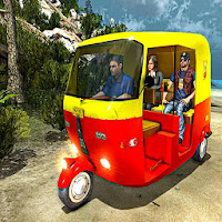 Offroad Tuk Tuk Rickshaw Driver Auto Rickshaw 3D
