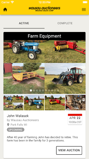Android application Wausau Auctioneers screenshort