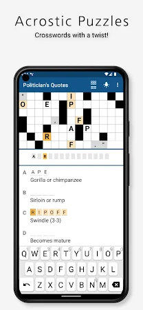 Game screenshot Acrostic Crossword Puzzles mod apk