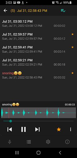 Sleep Recorder Screen 2