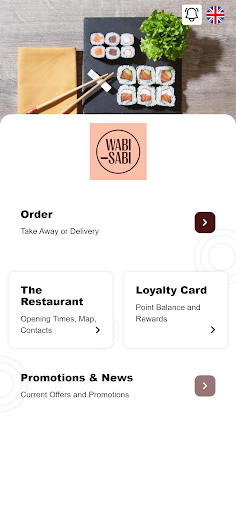 Android application Wabi Sabi Delivery screenshort