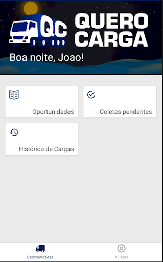 Quero Carga Screen 2
