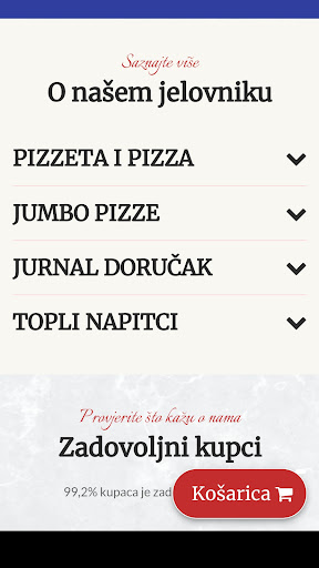 Android application Pizzeria Journal screenshort