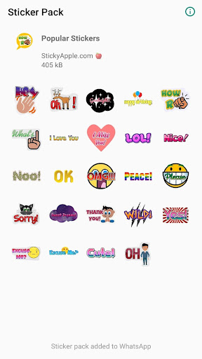 Android application Popular Stickers (for WhatsApp screenshort