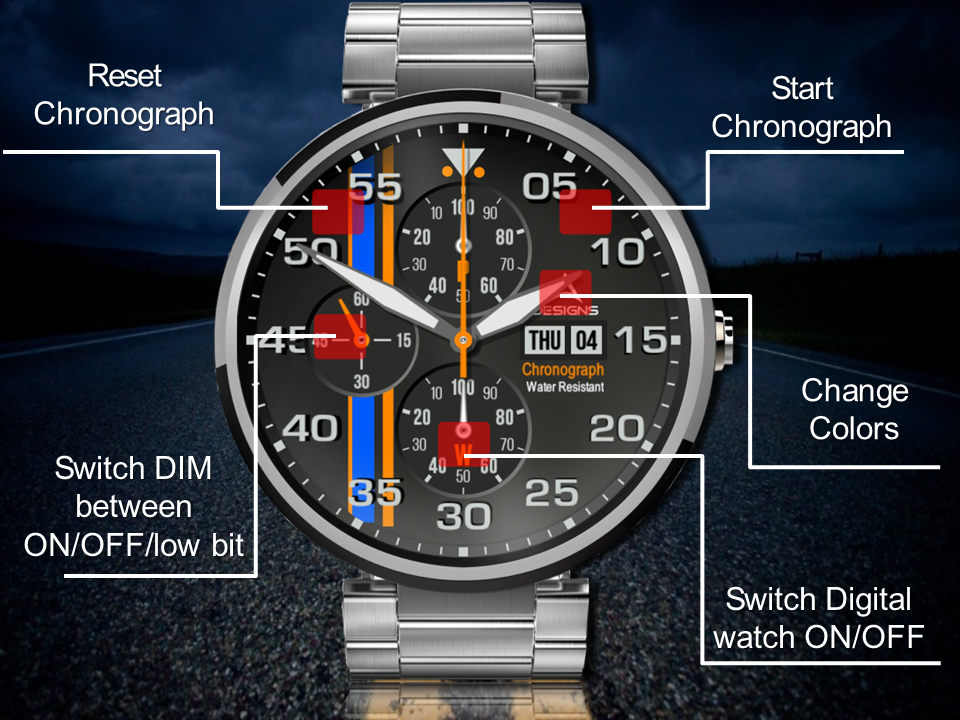 Android application Stripy Watch Face screenshort