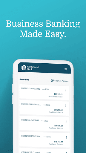 Android application Continental Bank screenshort