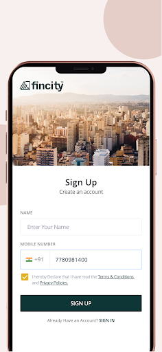 Android application Fincity screenshort