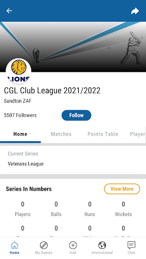 Android application Lions Cricket screenshort