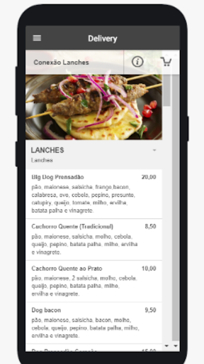 Android application Conexao Lanches screenshort