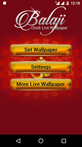 Android application Balaji Clock Live Wallpaper screenshort