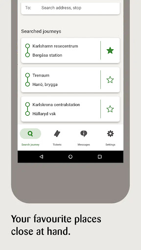 Android application Blekingetrafiken screenshort