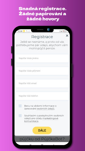 Android application Půjčka Bot screenshort