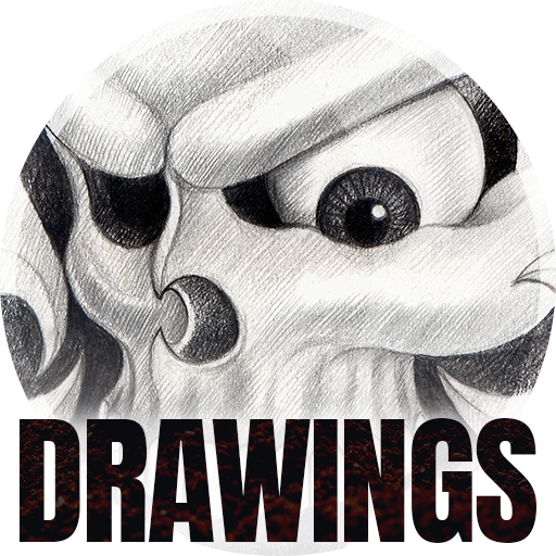 Drawings wallpapers 4K logo
