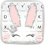 Cover Image of Download Silver Glitter Bunny Keyboard Theme 3.0 APK